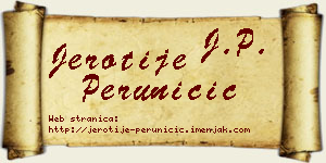 Jerotije Peruničić vizit kartica